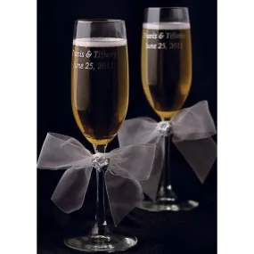 Hydrangea Bouquet Wedding Toasting Glasses