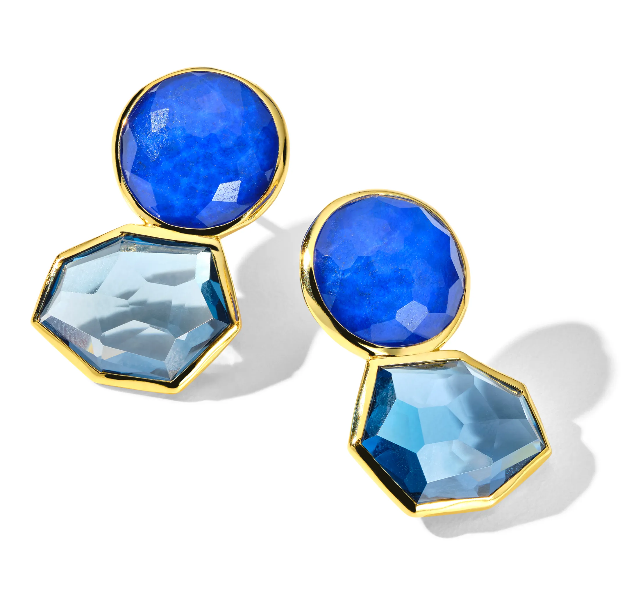 IPPOLITA Rock Candy Large 2-Stone Post Earrings in London Blue Topaz