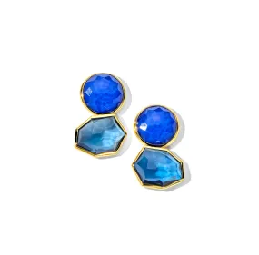 IPPOLITA Rock Candy Large 2-Stone Post Earrings in London Blue Topaz
