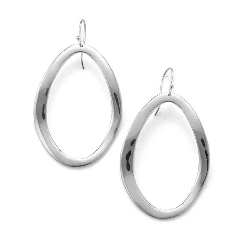 Ippolita Sterling Silver Classico Wavy Open Oval Earrings