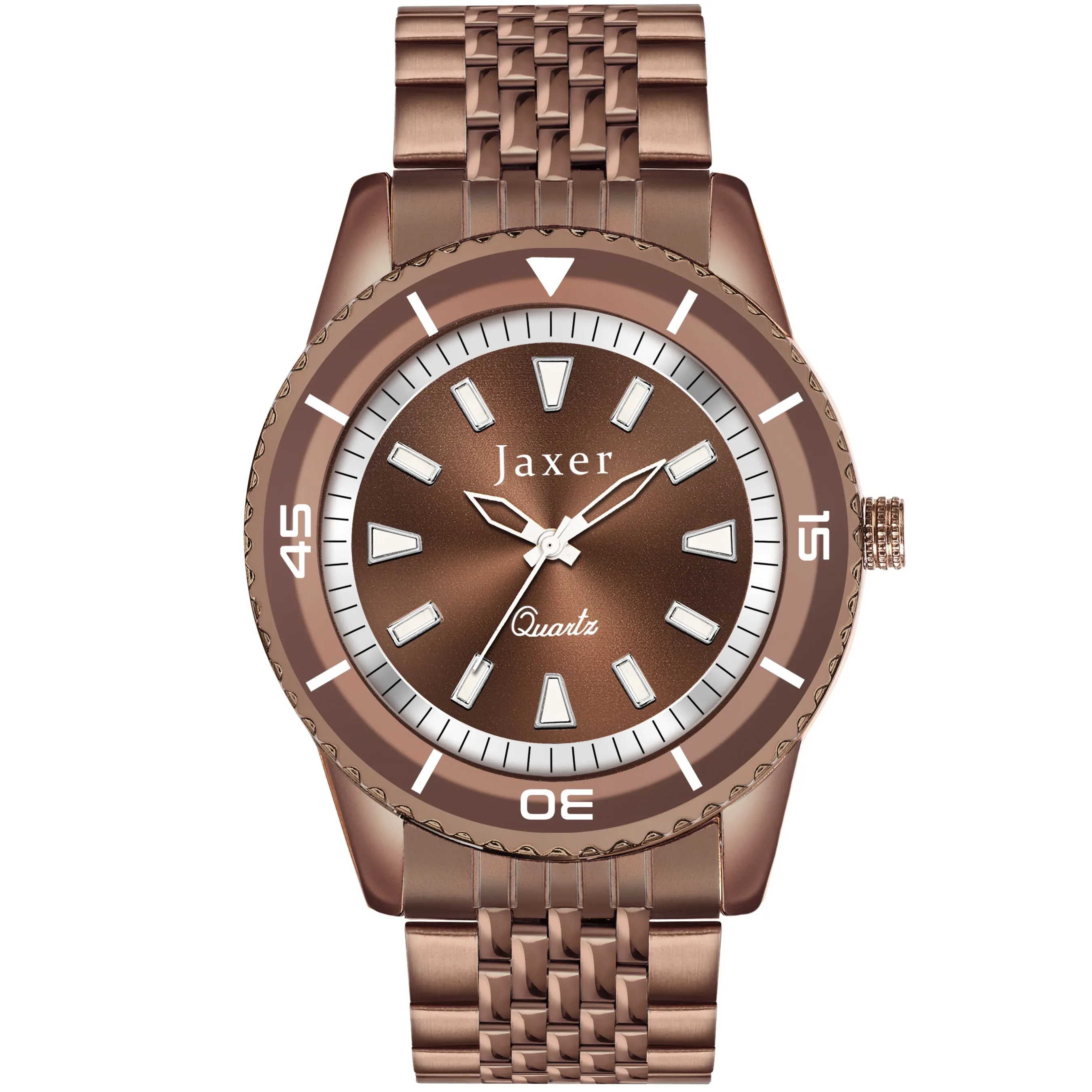 Jaxer Brown Dial Steel Chain Analog Wrist Watch for Men - JXRM2191