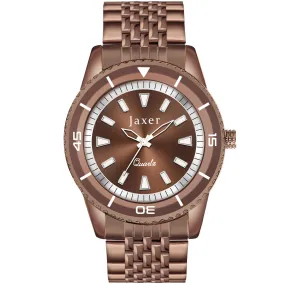 Jaxer Brown Dial Steel Chain Analog Wrist Watch for Men - JXRM2191