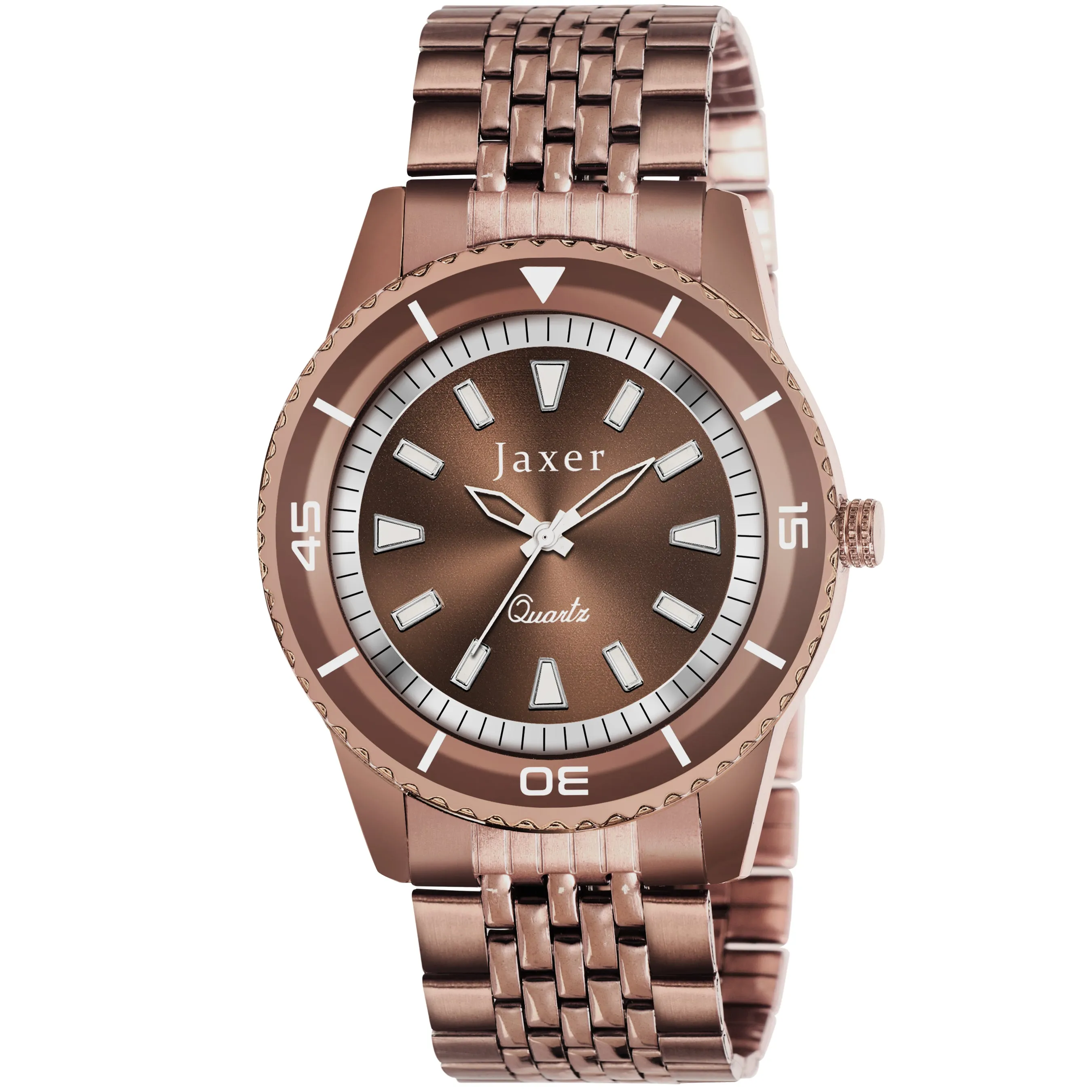 Jaxer Brown Dial Steel Chain Analog Wrist Watch for Men - JXRM2191
