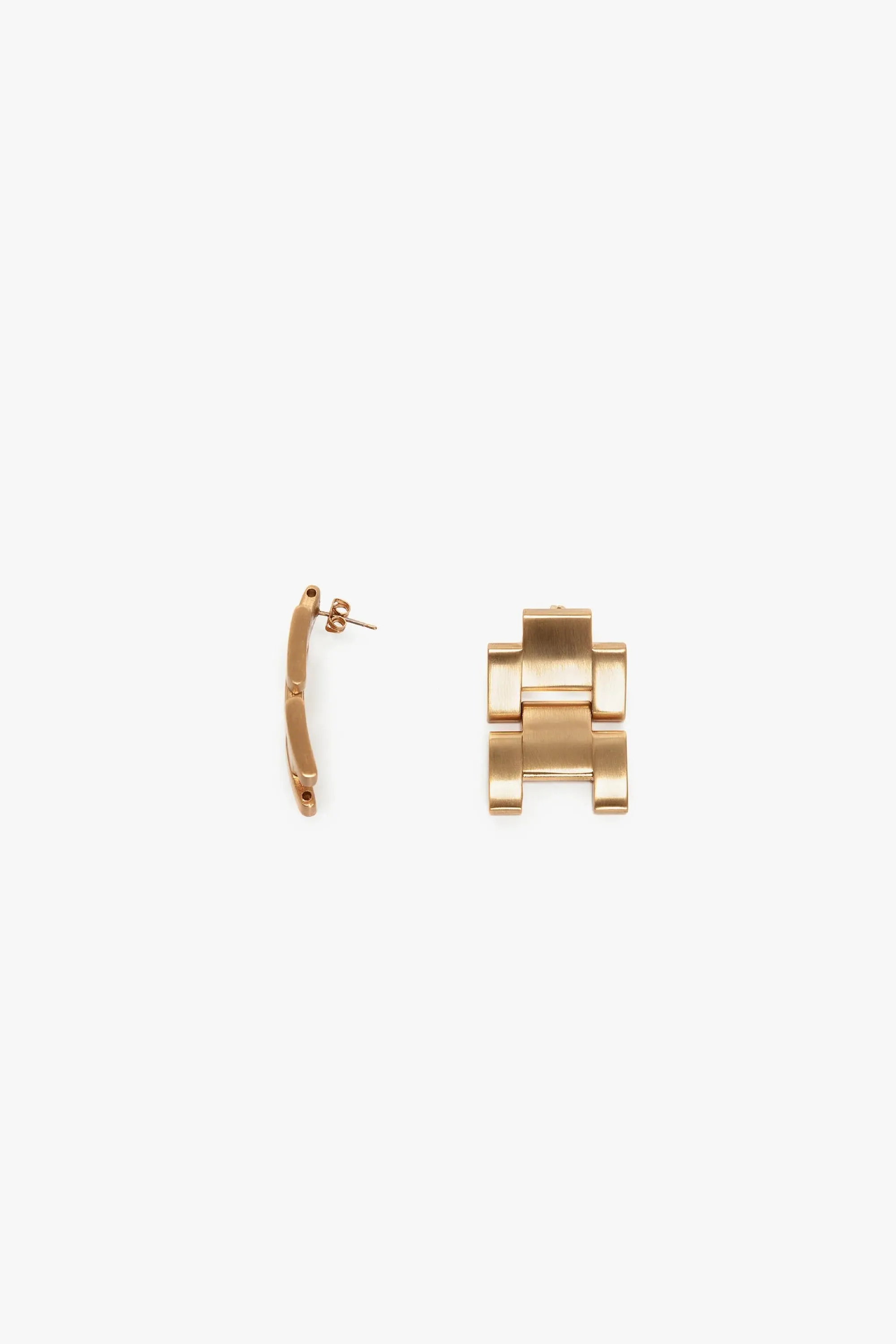 Jumbo Chain Earrings in Brushed Gold
