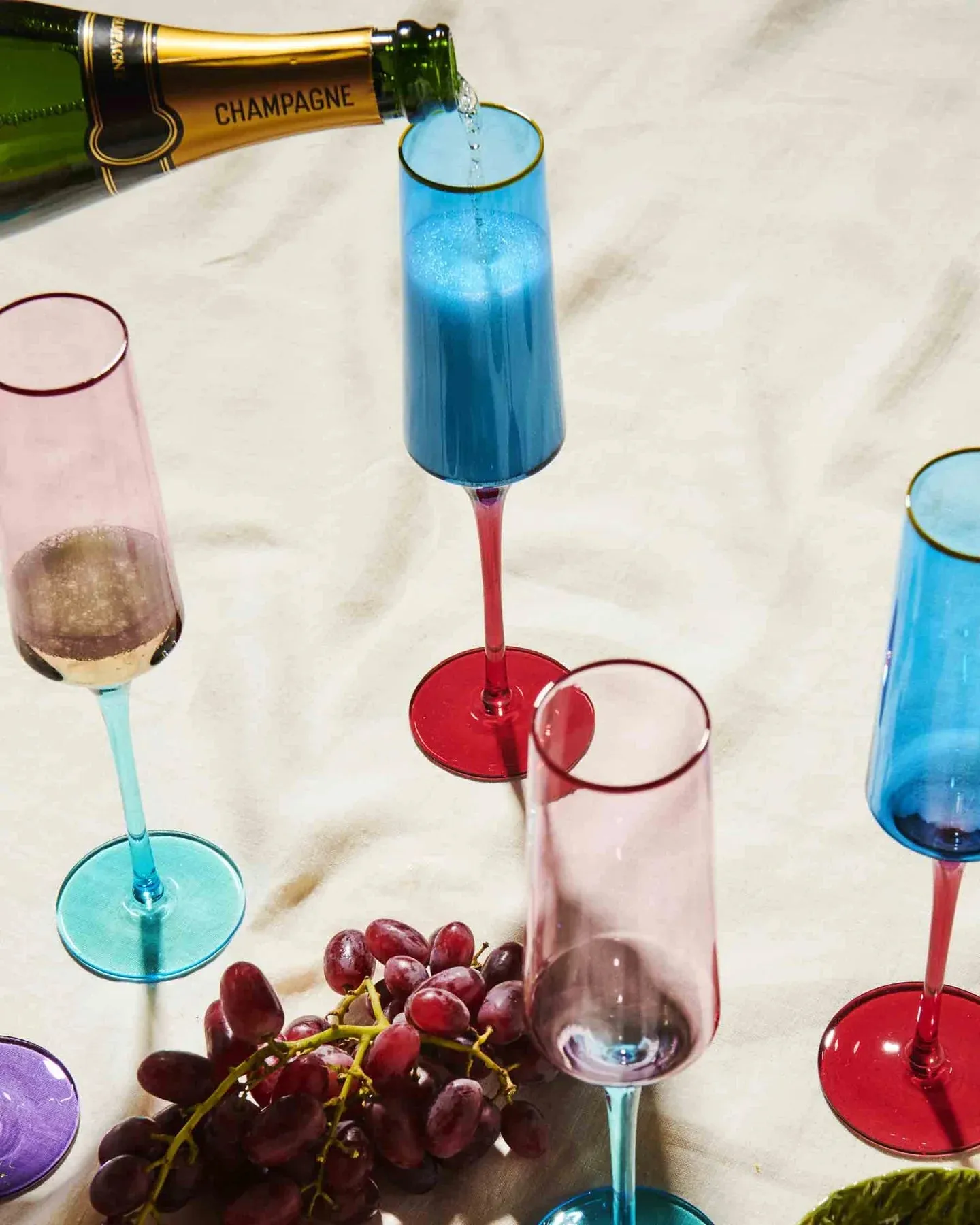 Kip & Co Sapphire Delight Champagne Glass 2P Set