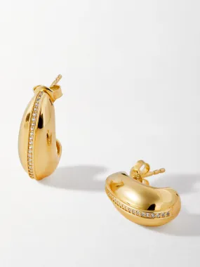 Large dome pave stud earrings
