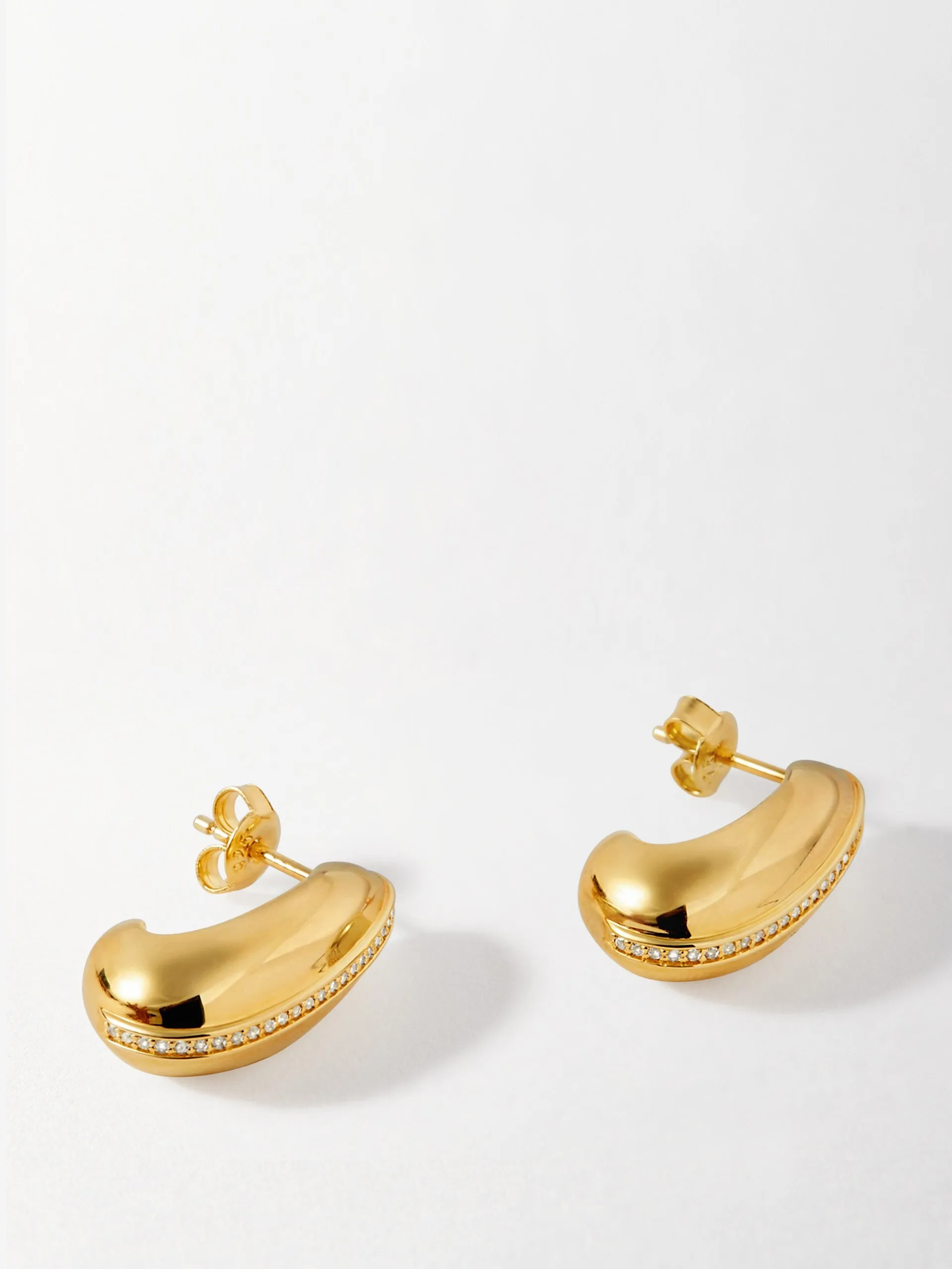 Large dome pave stud earrings