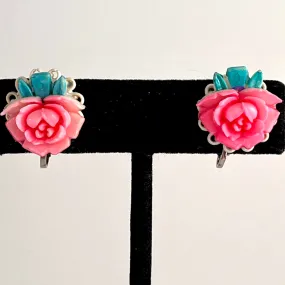 Late 50s/ Early 60s Rose Clip Earrings
