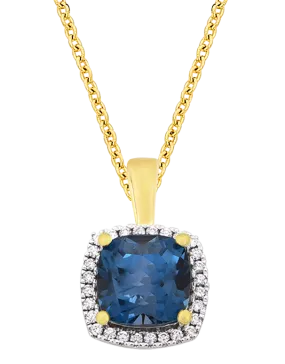 London Blue Topaz Pendant - 10ct Yellow Gold London Blue Topaz & Diamond Pendant - 786282