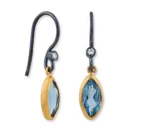 Marquise Shaped London Blue Topaz Drops
