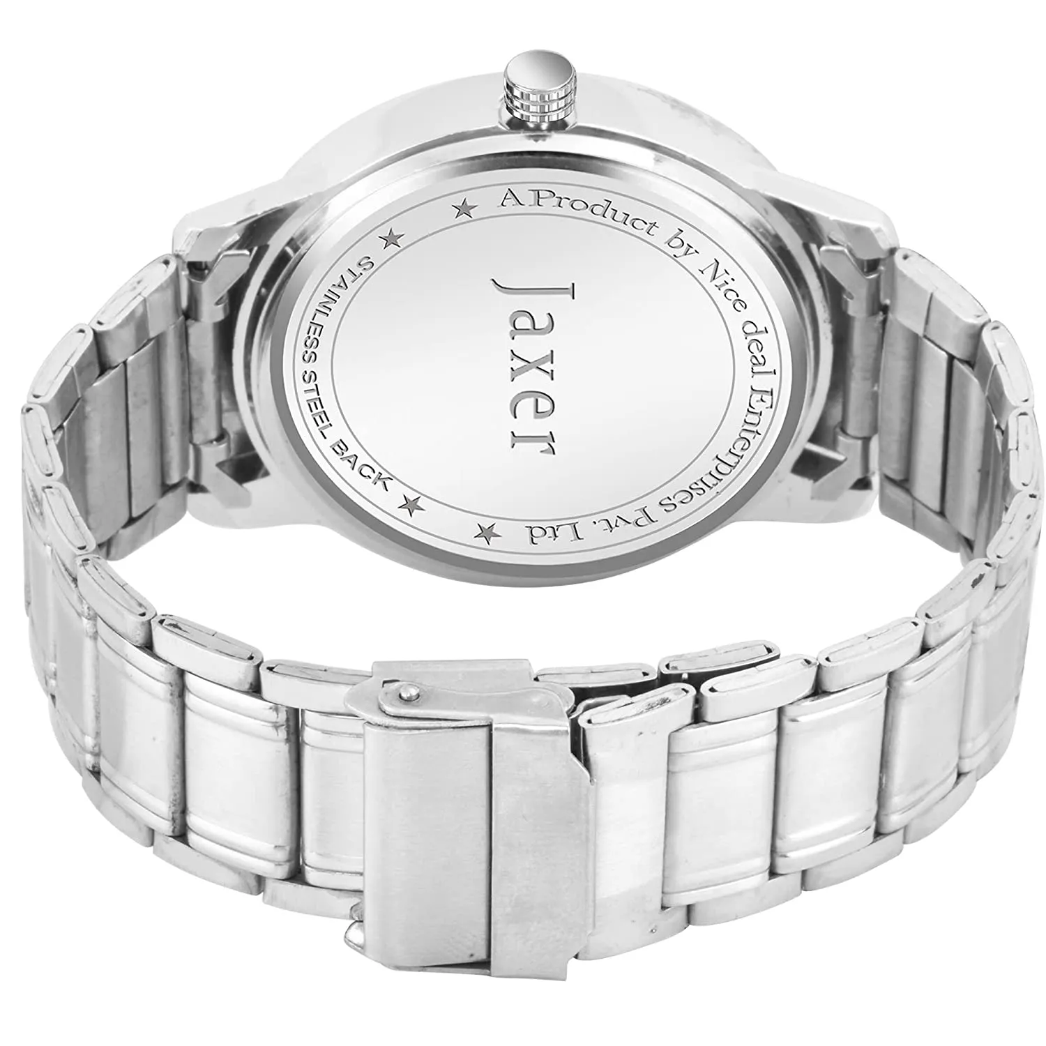 Men's Black Dial Analog Watch with Day & Date Feature and Steel Chain - JXRM2168