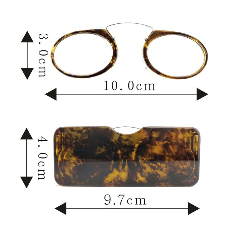 Mini Clip Nose Style Presbyopic Glasses without Temples, Positive Diopters: 3.50(Blue)