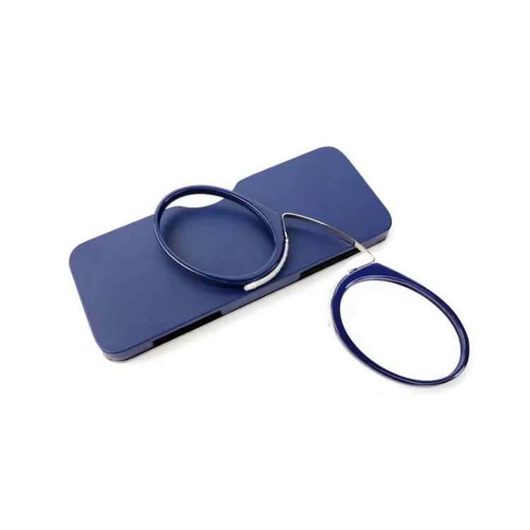 Mini Clip Nose Style Presbyopic Glasses without Temples, Positive Diopters: 3.50(Blue)