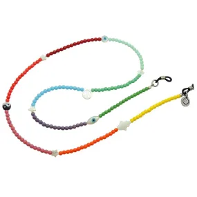 Mother of Pearl Lucky Charms Rainbow Beaded Glasses Chain