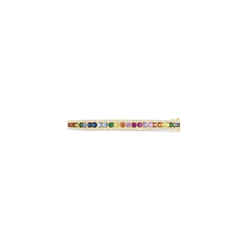 Multi-color Sapphire & Diamond Bangle Bracelet