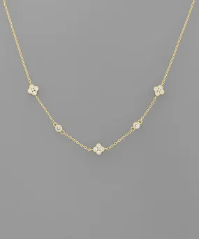 Multi Shape Crystal Linked Necklace
