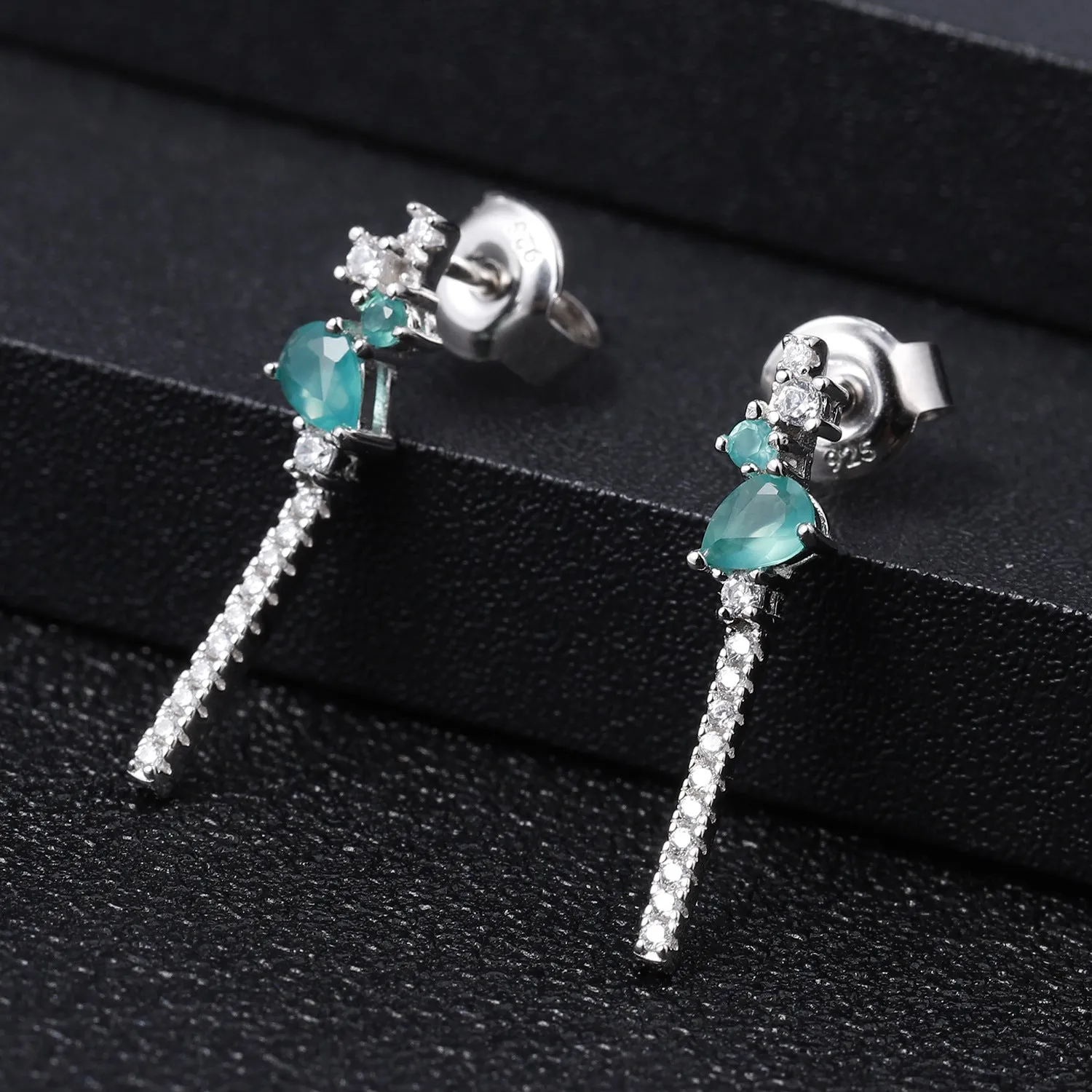 Natural Gemstone Tassel Drop Earrings