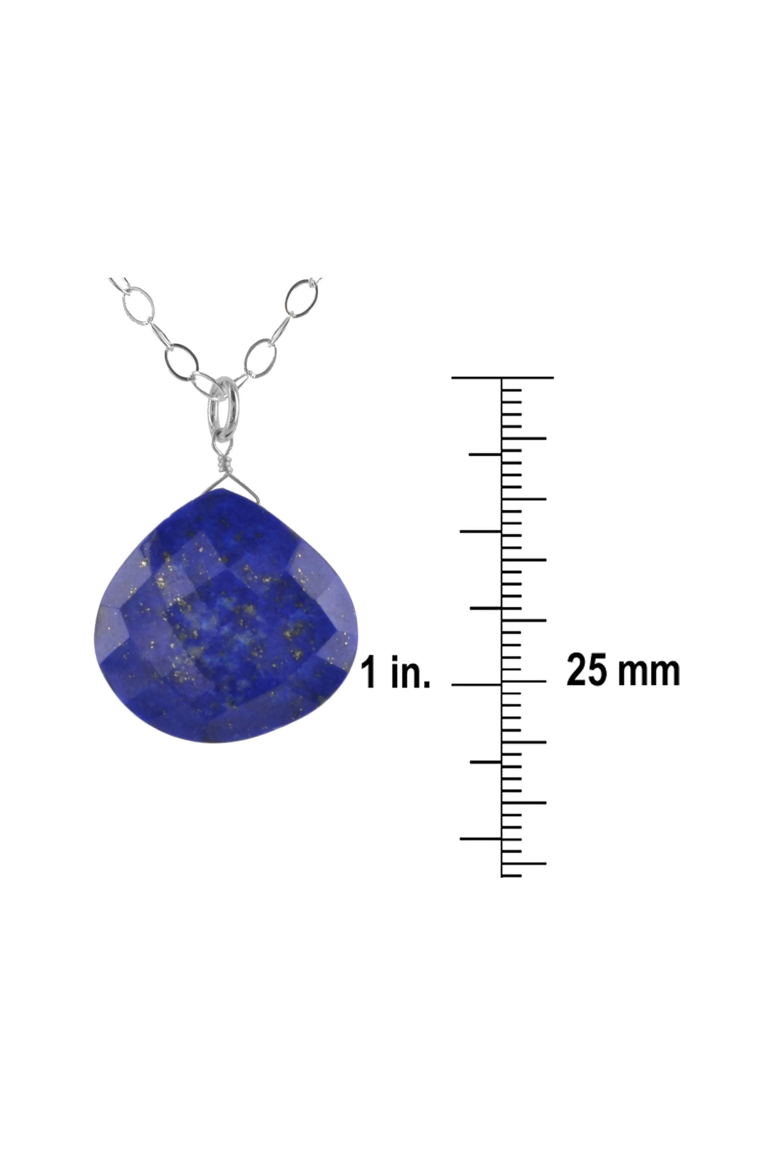 Natural Lapis Lazuli Navy Blue Gemstone Necklace