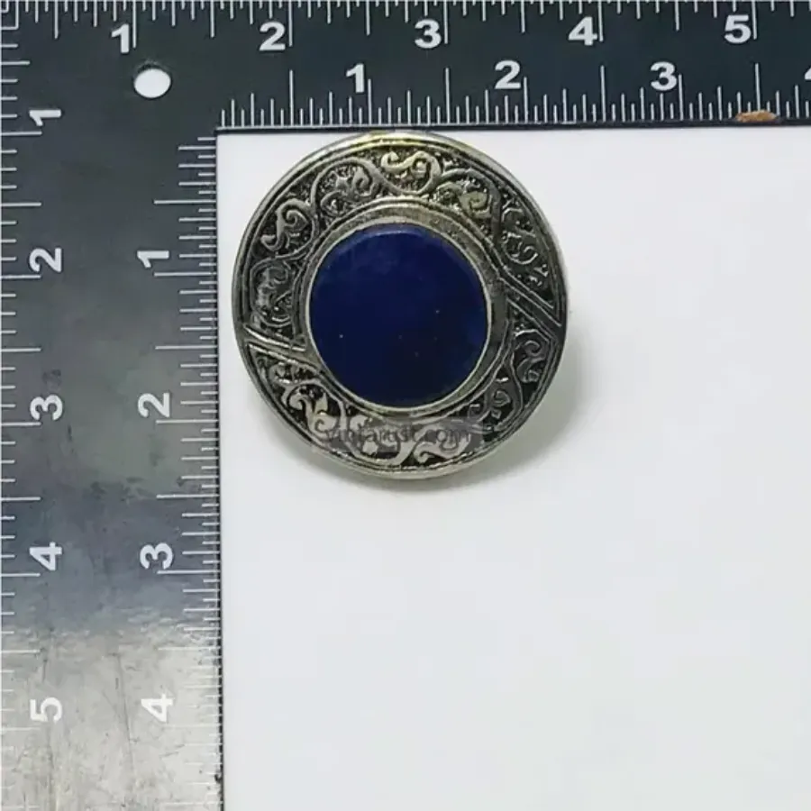 Natural Lapis Lazuli Stone Ring, Vintage Gemstone Ring,
