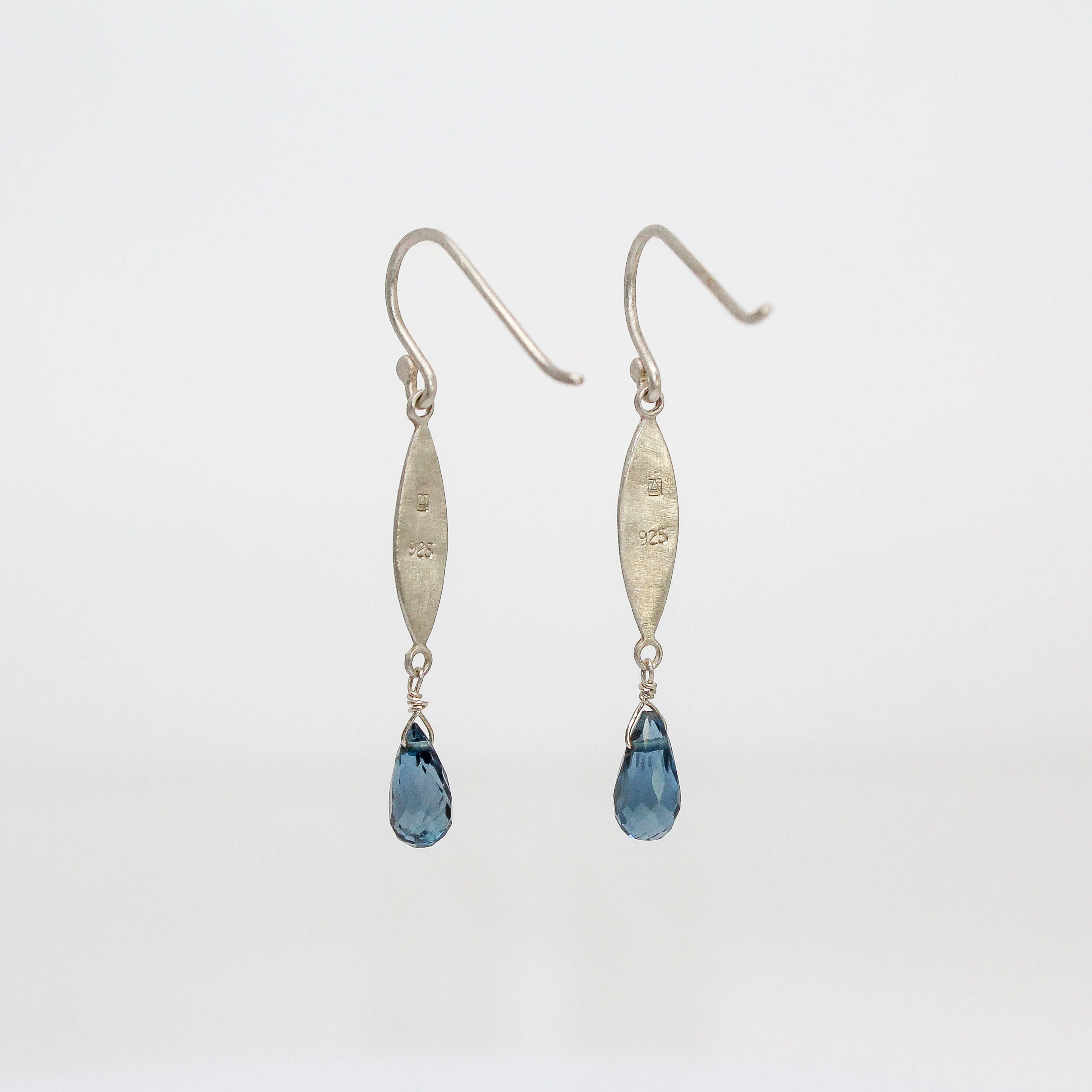 NEW Leaf Earrings with Topaz by Ananda Khalsa