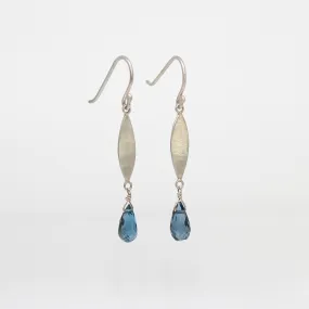 NEW Leaf Earrings with Topaz by Ananda Khalsa