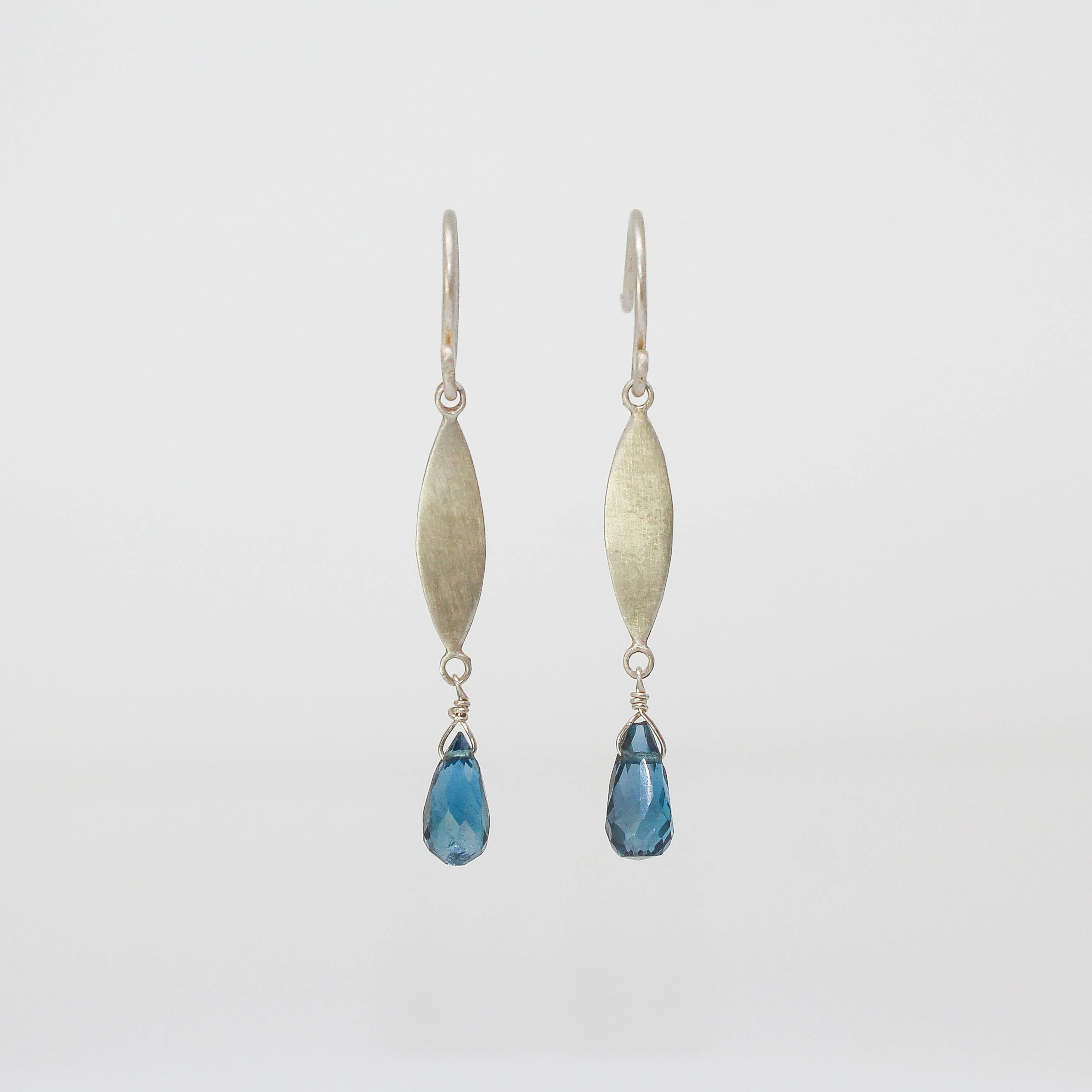 NEW Leaf Earrings with Topaz by Ananda Khalsa