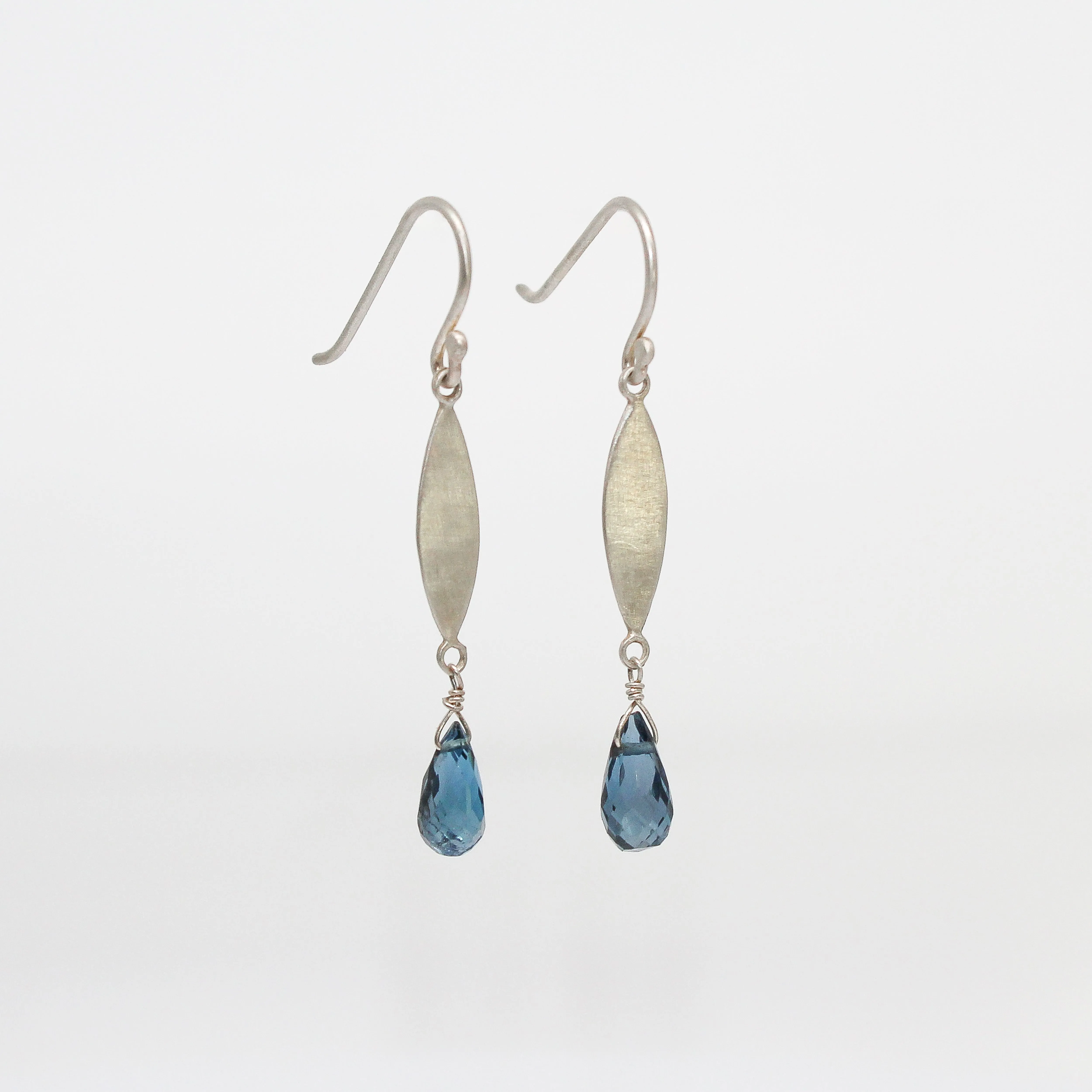 NEW Leaf Earrings with Topaz by Ananda Khalsa