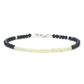Opal and Sapphire Bracelet with Sterling Silver Lobster Claw Clasp