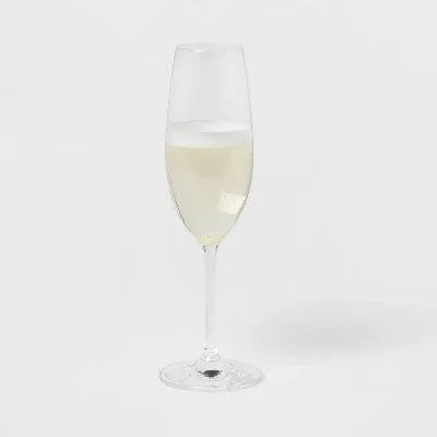 Open Box - Threshold Signature 4PK Crystal Champagne Flutes Stemmed Sparkling Wine Glasses