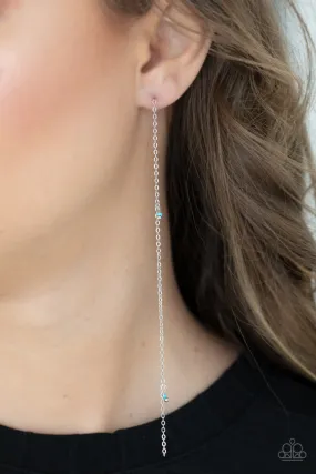 Open Door Jewelry - Dauntlessly Dainty - Blue Post Earrings - Paparazzi Accessories