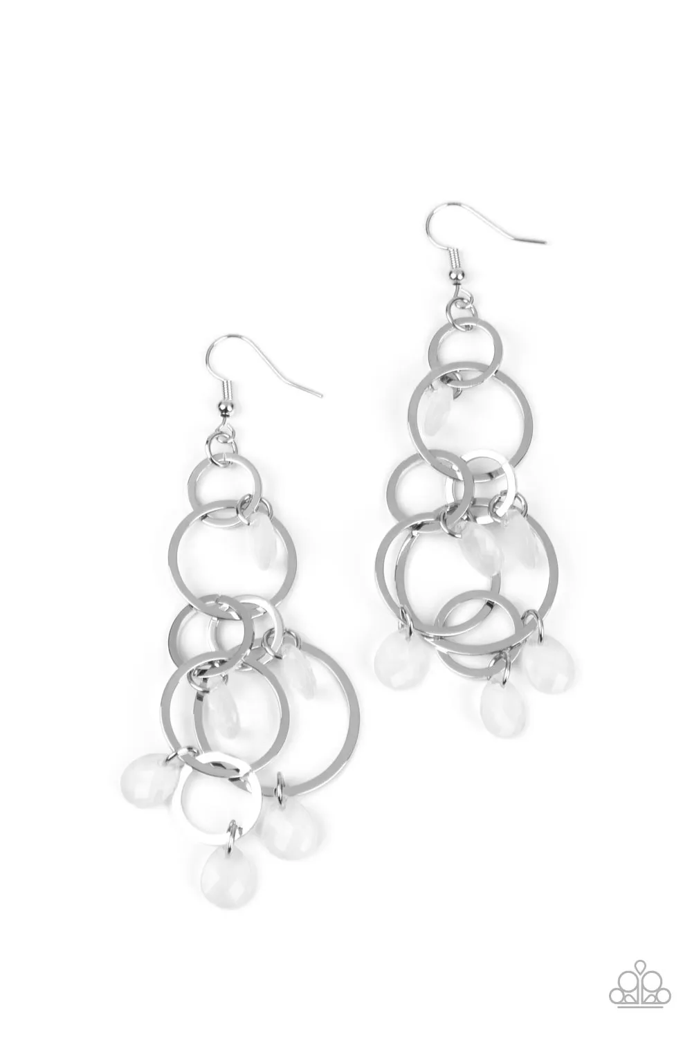 Open Door Jewelry - Dizzyingly Dreamy - White Earrings - Paparazzi Accessories