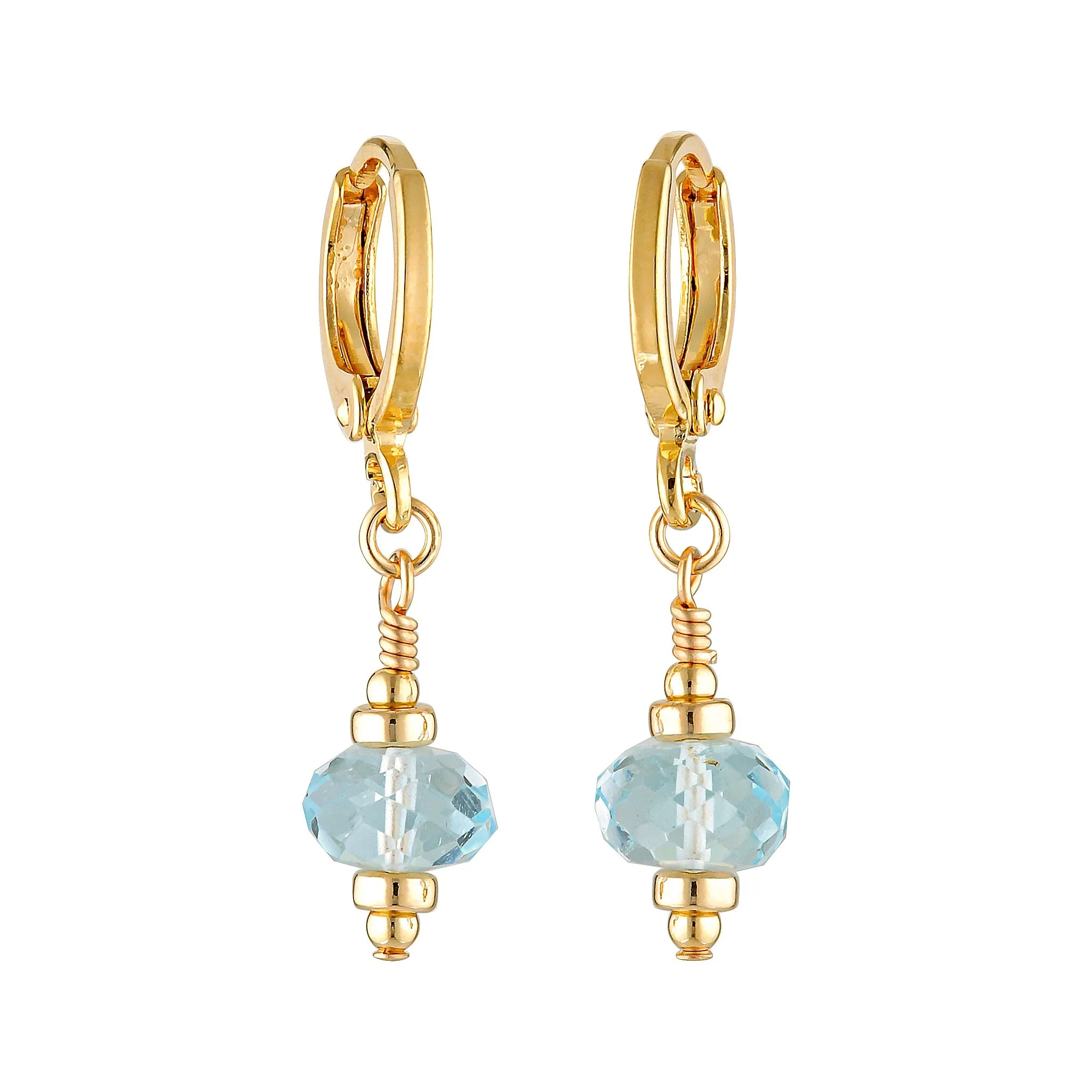 Palma Hoop Earrings ~ Blue Topaz