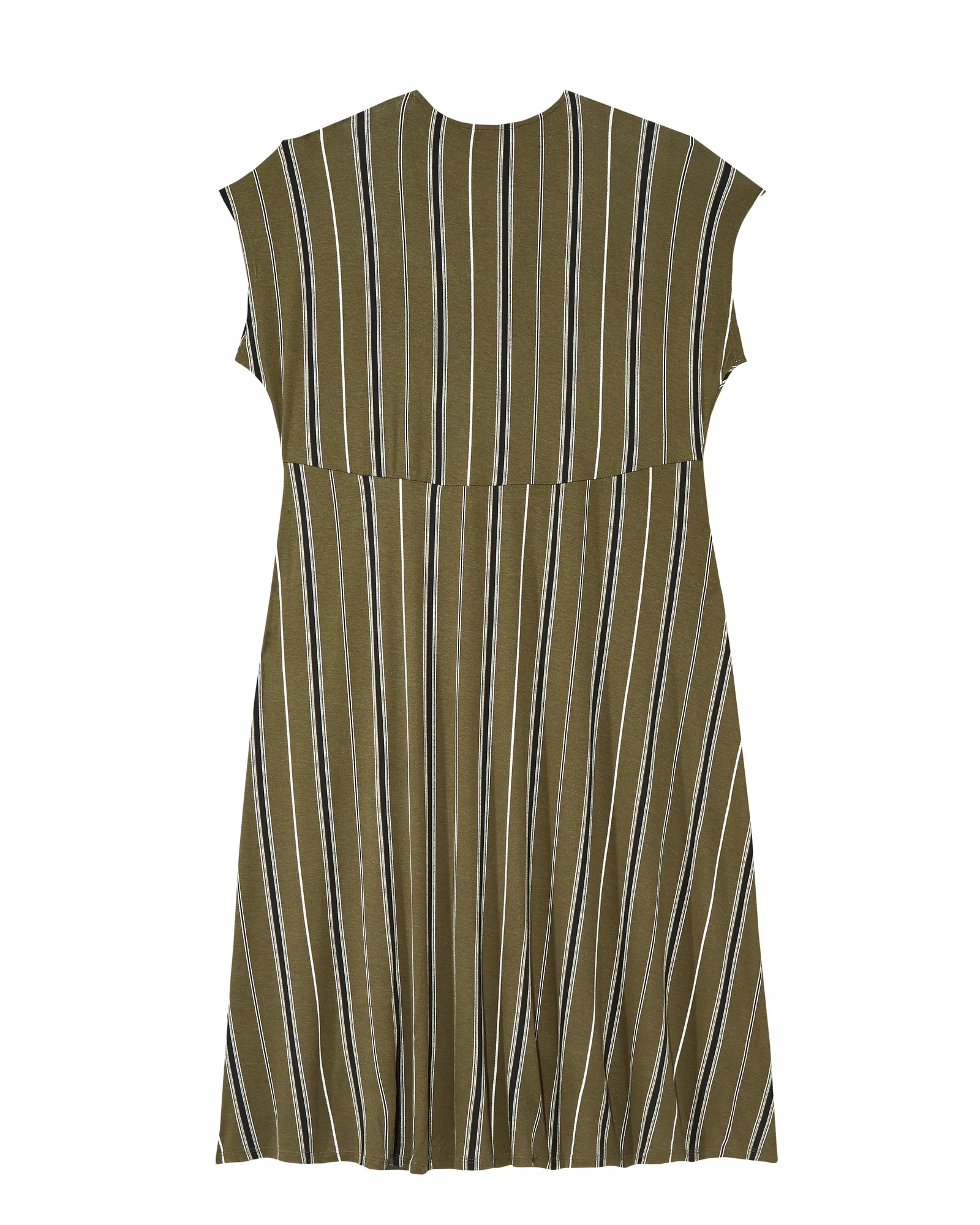 Pasadena Short Sleeve Keyhole Dress | Olive Green / Black