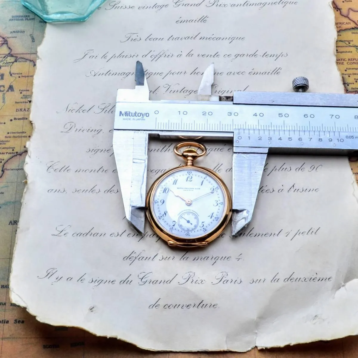 Patek Philippe Pocket Watch 18k Solid Gold 1910s 32.5mm Antique Vintage