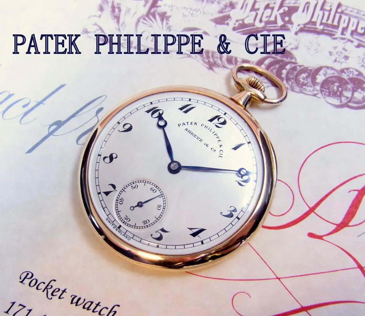 Patek Philippe Pocket Watch With Archive Certificate Gold Solid Antique 1912