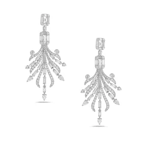 Pave Diamond Beautiful Designn Chandelier Earring In 18k Gold On Sale