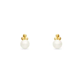 Pearl Stud Earring - 14 karat gold pearl earring, freshwater pearl