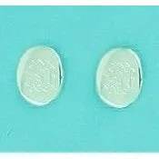 Personalized Oval Stud Earrings - Sterling Silver