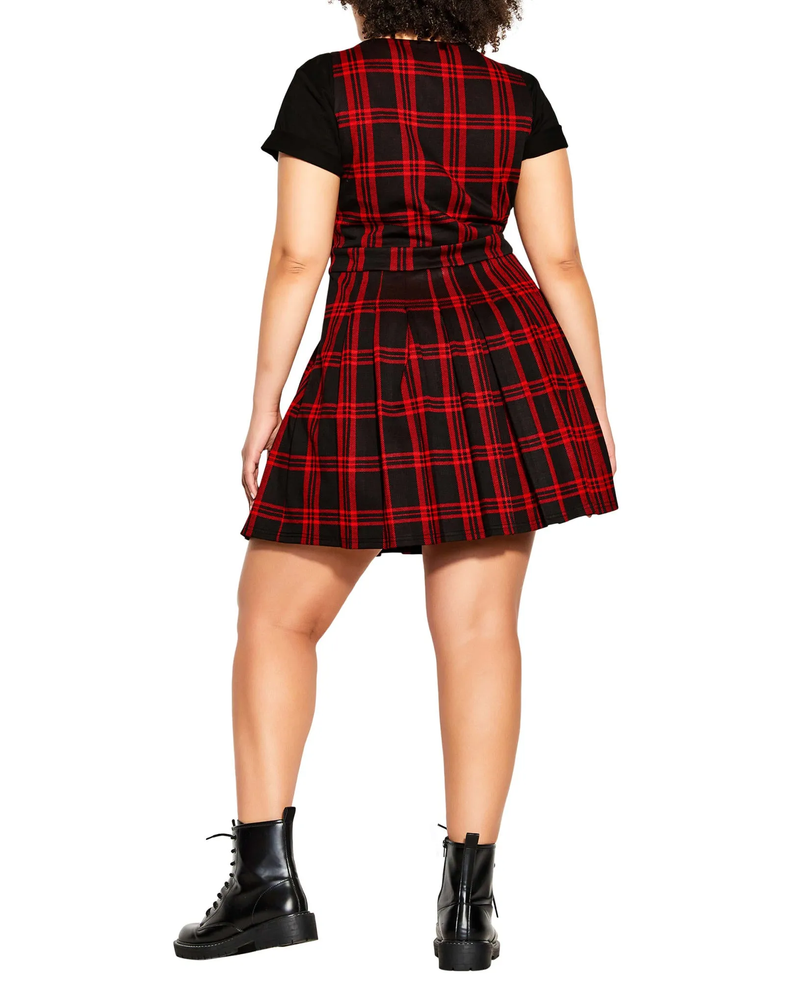 Pinafore Check Dress | Red Check