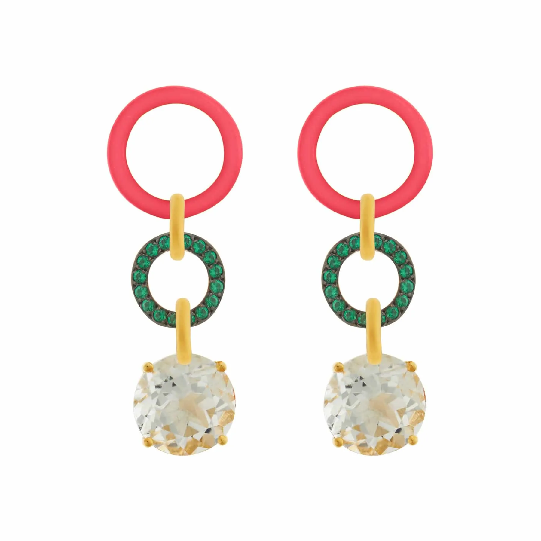 Pink Twist White Topaz