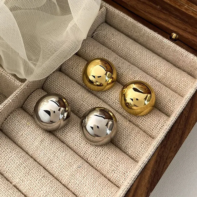 Pre Order: Geometric Stainless Steel Ball Earrings