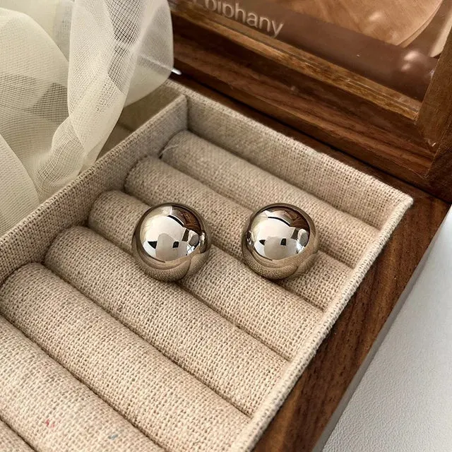 Pre Order: Geometric Stainless Steel Ball Earrings