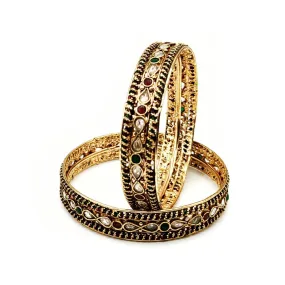 Pretty Fashionable Bangle with Base Metals as Alloys with Stones