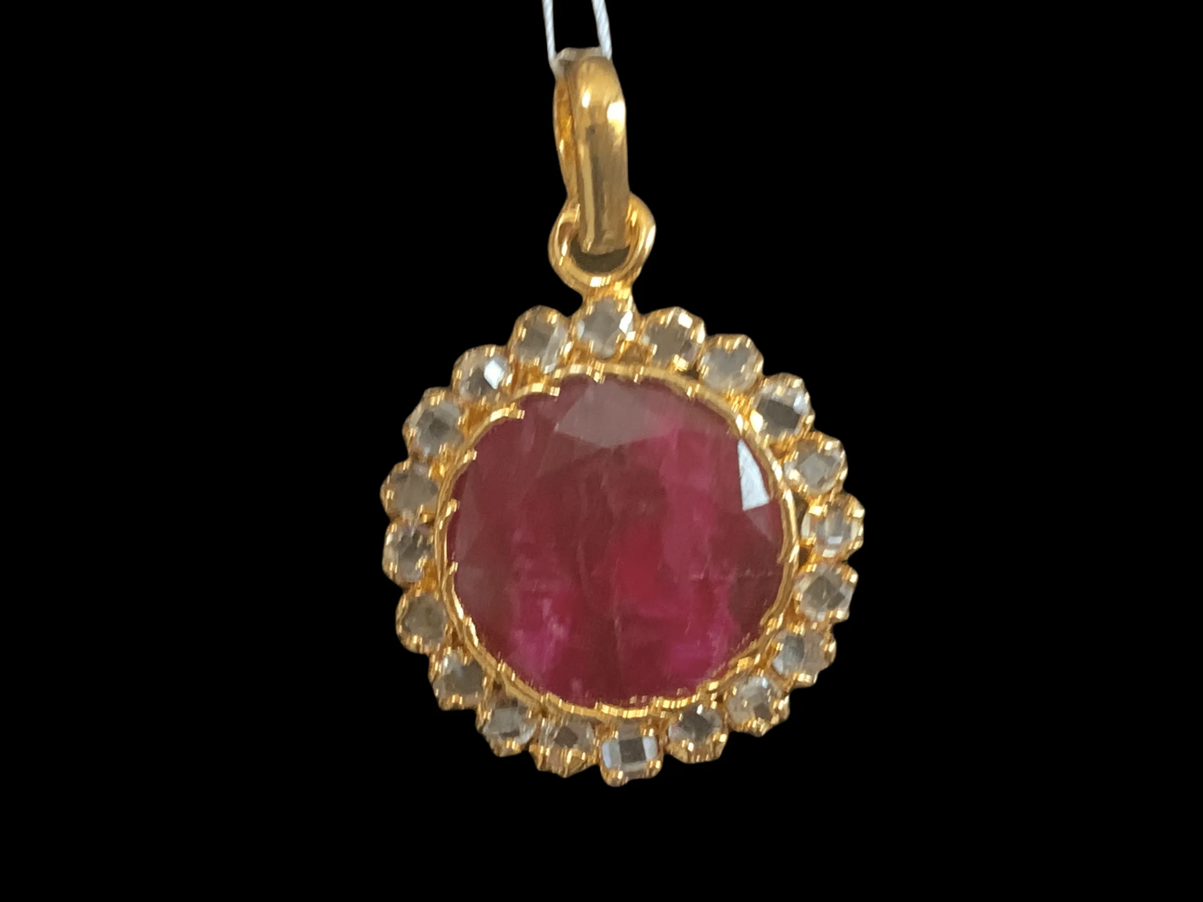 PS455 Pendant set with rubies  ( READY TO SHIP )