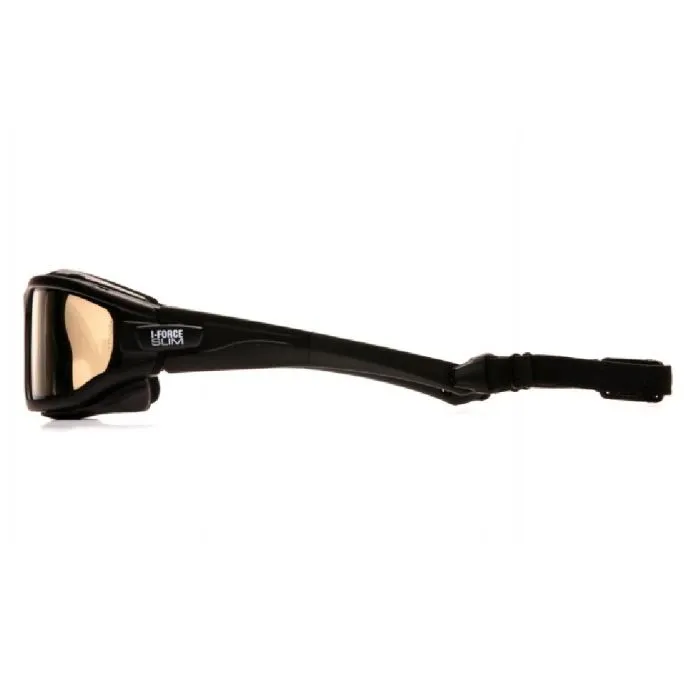 Pyramex I-Force Slim SB7080SDNT Safety Glasses Indoor Outdoor Dual Pane Anti Fog Lens Black Temples and Strap, One Size, 1 Each