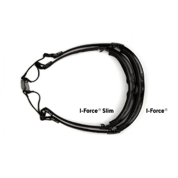 Pyramex I-Force Slim SB7080SDNT Safety Glasses Indoor Outdoor Dual Pane Anti Fog Lens Black Temples and Strap, One Size, 1 Each
