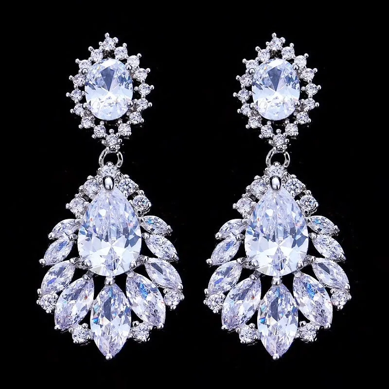 "Adrienne" - Cubic Zirconia Bridal Earrings - More Colors