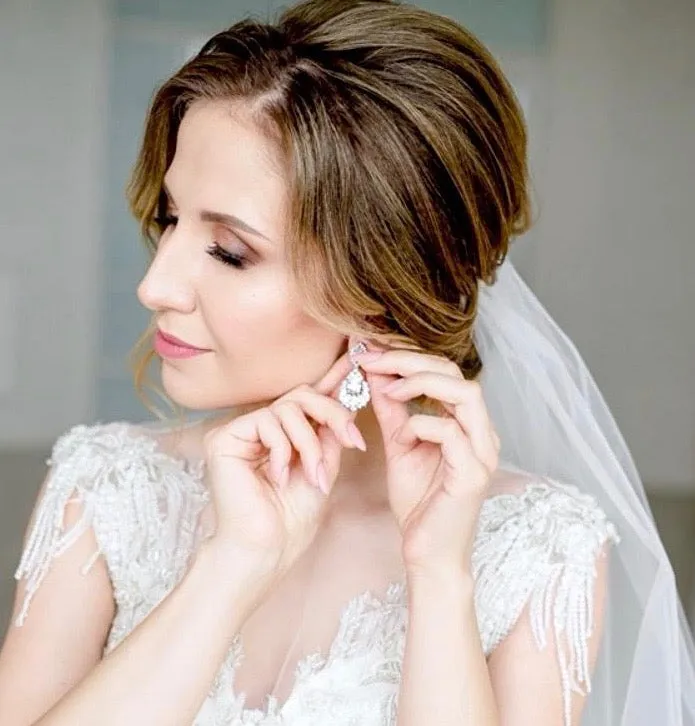 "Adrienne" - Cubic Zirconia Bridal Earrings - More Colors