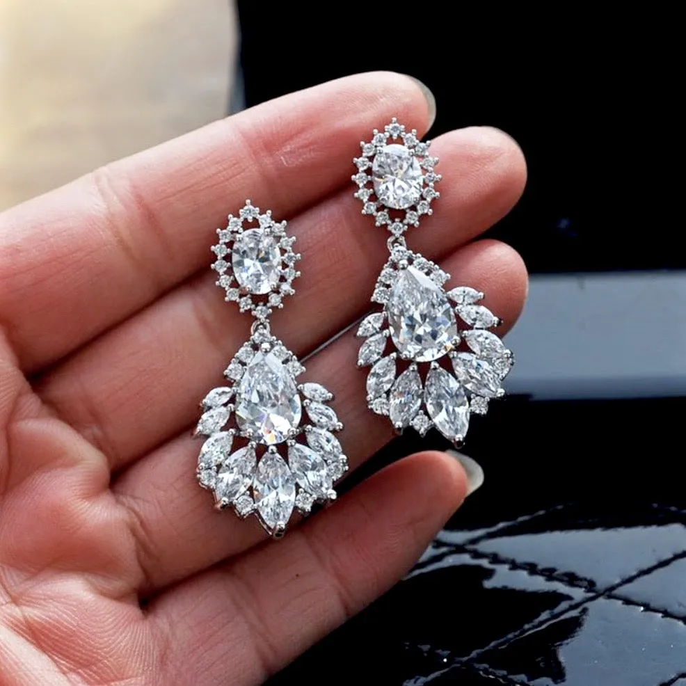 "Adrienne" - Cubic Zirconia Bridal Earrings - More Colors