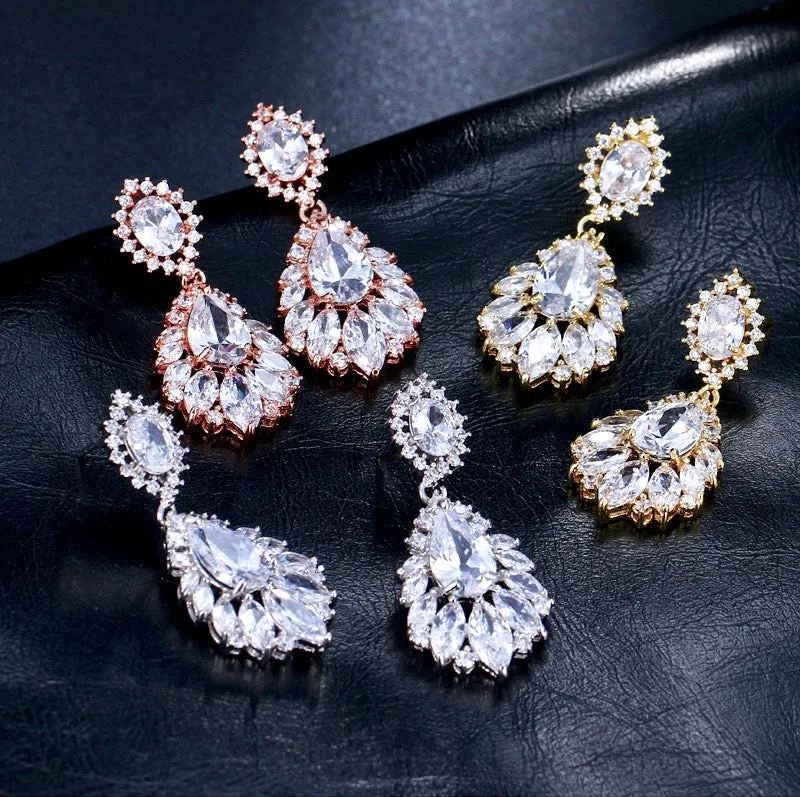 "Adrienne" - Cubic Zirconia Bridal Earrings - More Colors